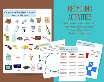 Recycling Printable Activities | Recycling Game for Kids | Earth Day Activities