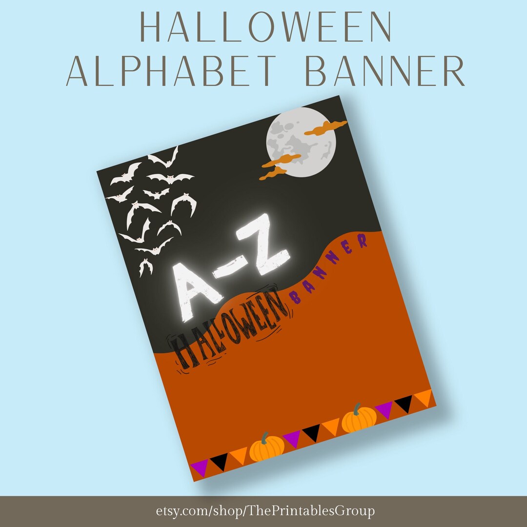 Halloween Alphabet Banner Printable Halloween Banners AZ Etsy