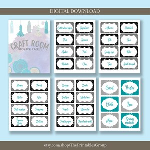 Craft Supplies Inventory List and Craft Room Storage Labels Printable ...