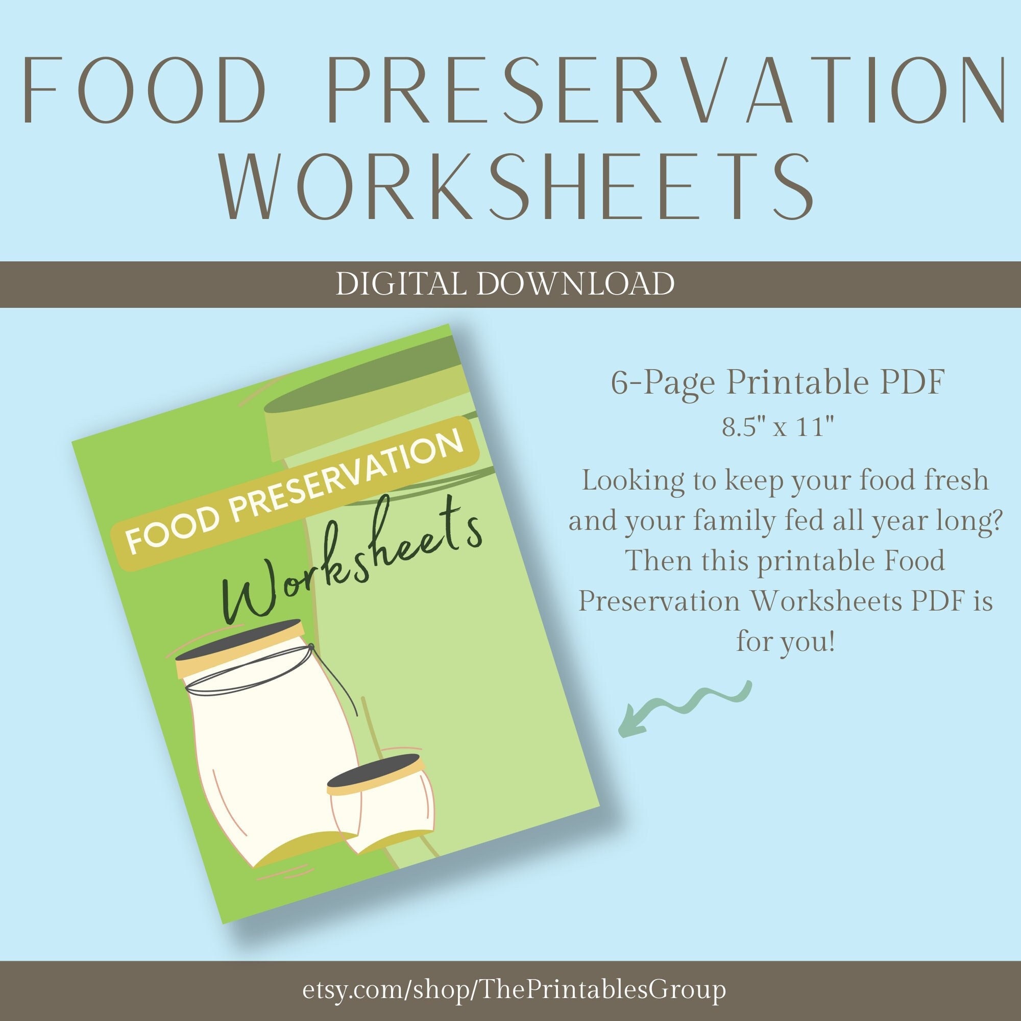 Food Preservation Worksheet, Fruits and Vegetables Freezer Inventory ...