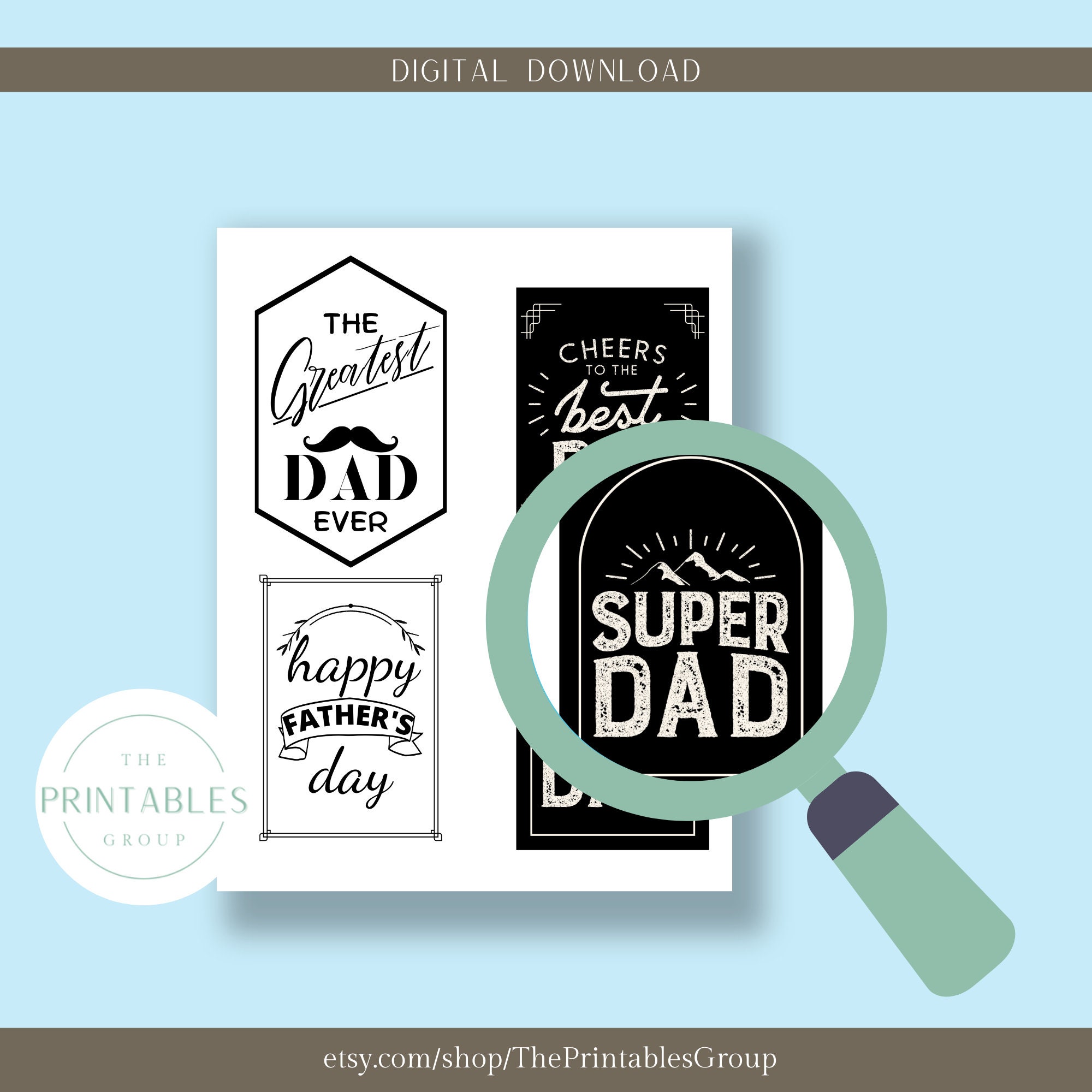 Father's Day Wine Labels Printable, Set of 4 Wine or Beer Label ...