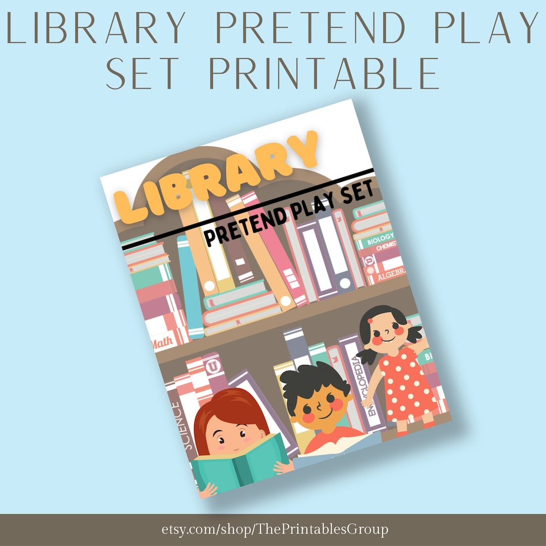 Library Pretend Play Set Printable | Readers Interactive Play Set ...