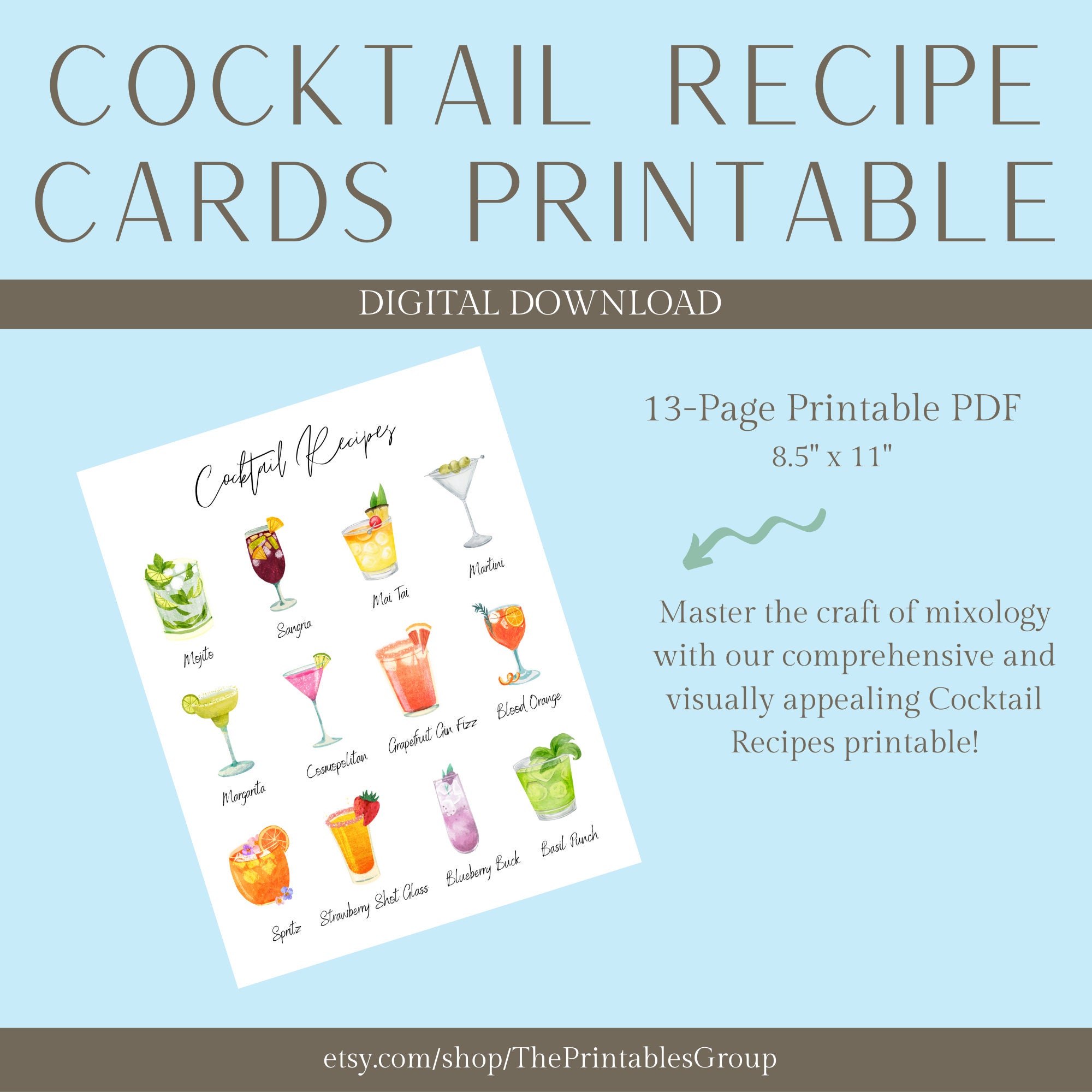 12-cocktail-recipes-printable-how-to-make-cocktails-cocktail-recipe-print-cocktail-mixology-printable-cards-mixologist-printables-etsy for Free Printable Cocktail Recipes Pdf 12 Cocktail Recipes Printable | How to Make Cocktails | Cocktail Recipe Print | Cocktail Mixology Printable Cards | Mixologist Printables - Etsy for Free Printable Cocktail Recipes Pdf