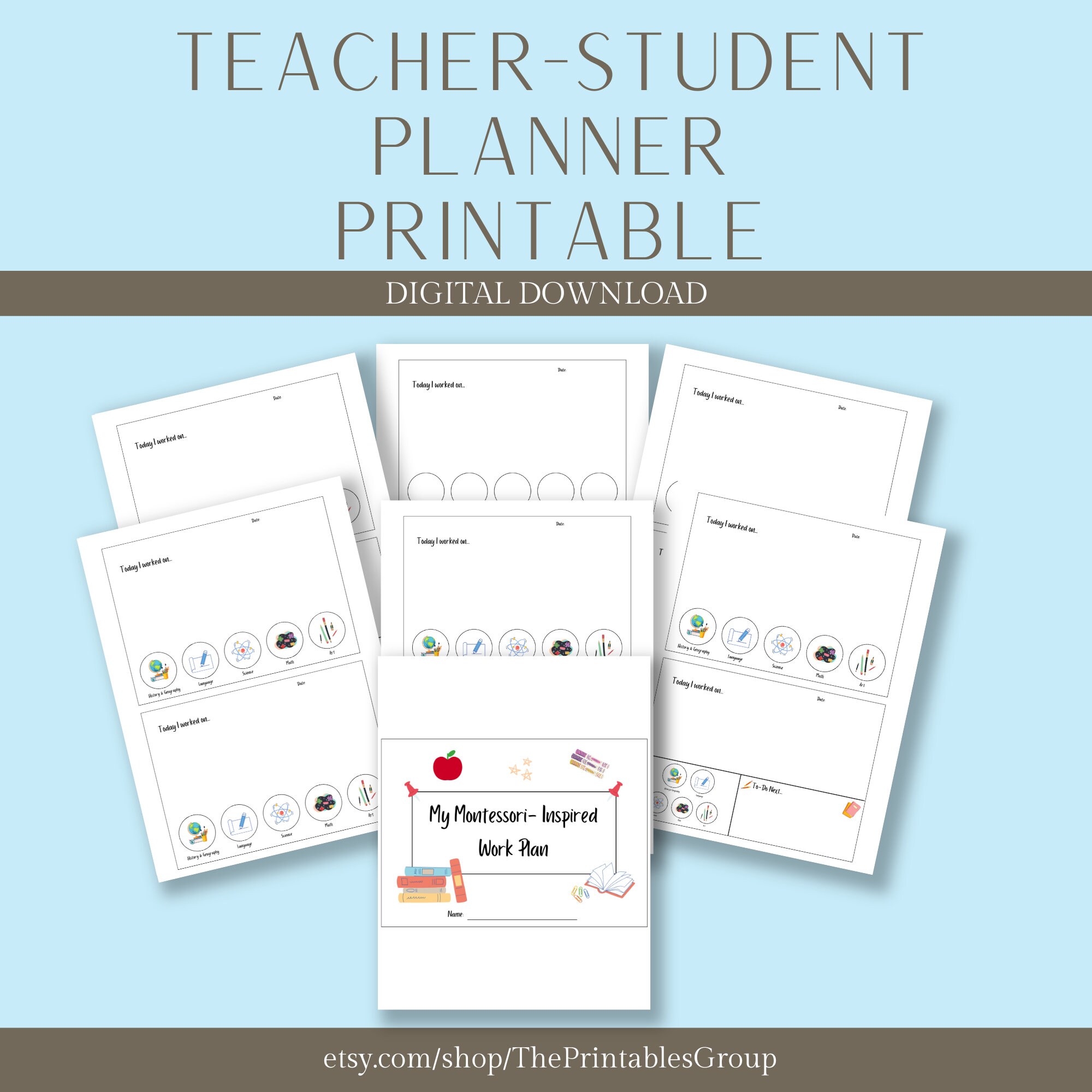Montessori Inspired Work Plan Mini Booklet, Kids Learning Guide, Daily ...