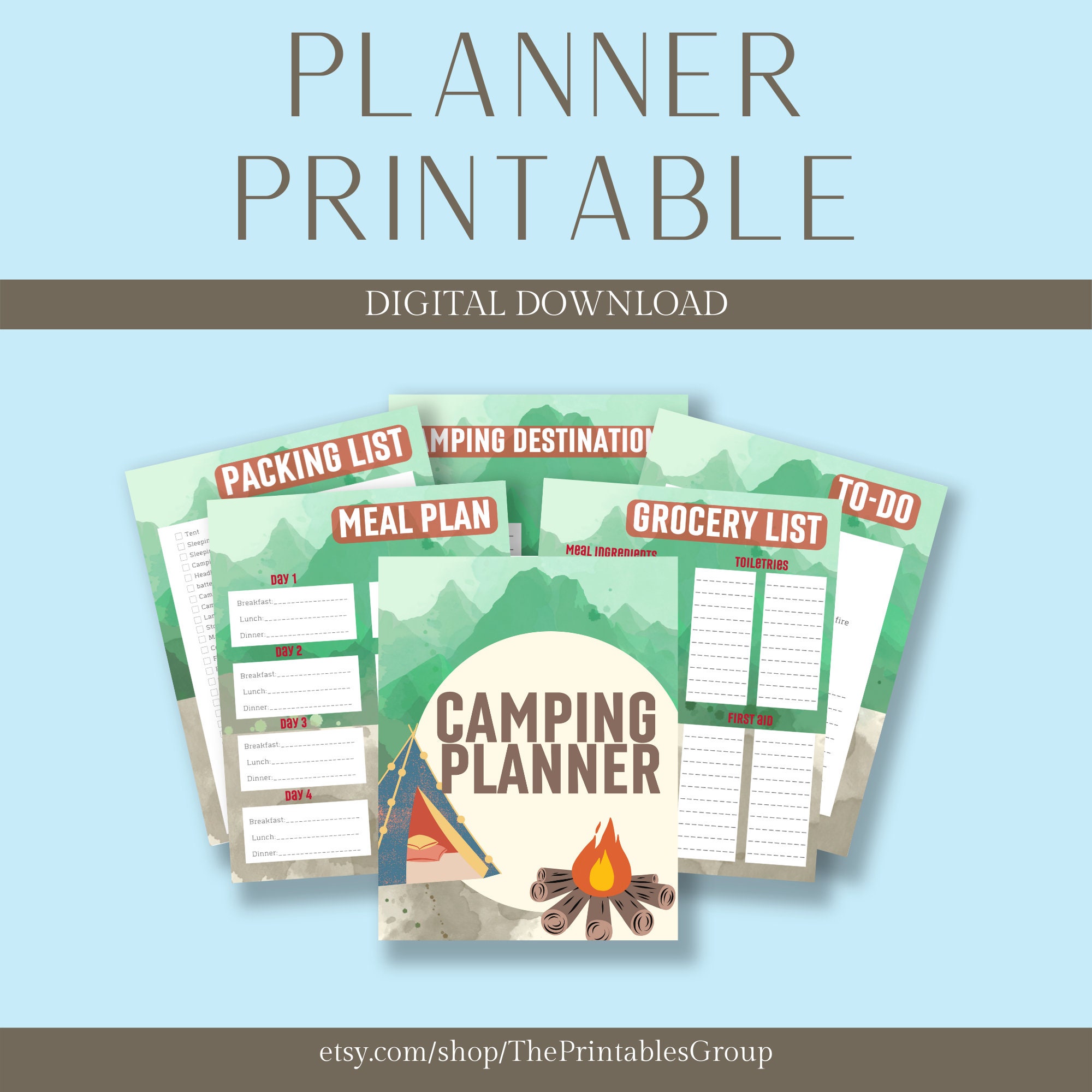 Camping Journal Printable Camping Planner Summer Camp Journal Camp ...
