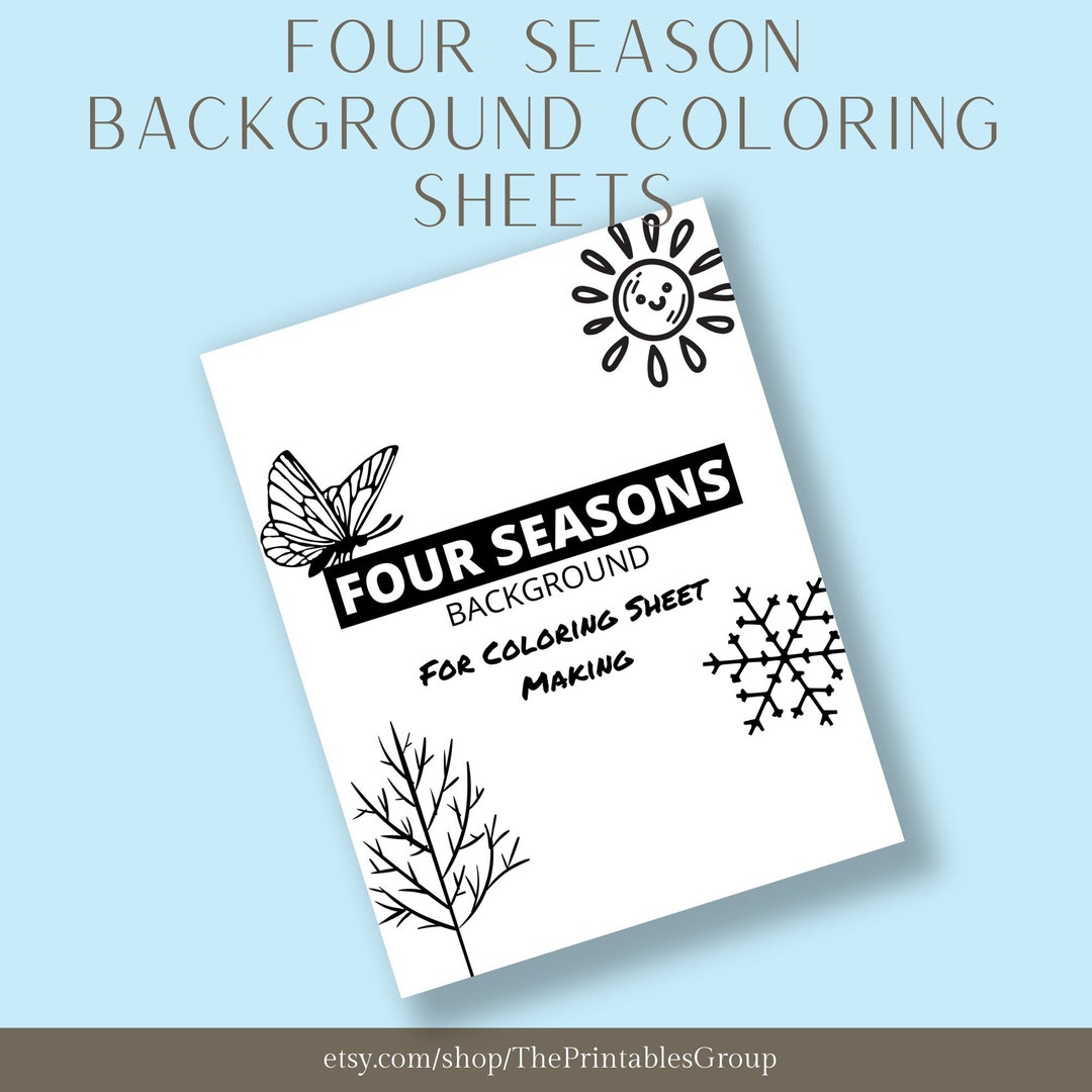 Four Seasons Coloring Sheets for Kids Printable, Spring, Summer, Fall ...