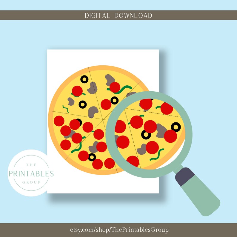 Pizza Fractions Printable | Basic Fraction Worksheets | Fun Math