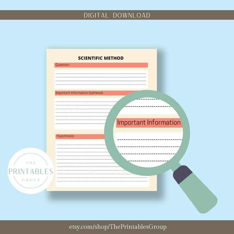 Scientific Method Worksheets Printable, Scientific Method Unit Study ...