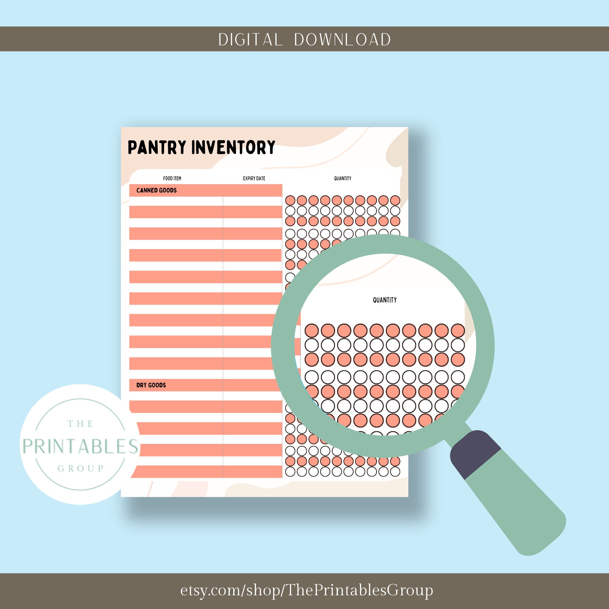 Pantry and Freezer Inventory Sheets Printable | Grocery Shopping List ...