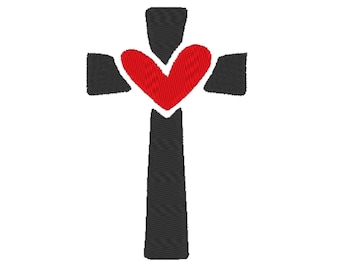 Cross symbol embroidery,heart brodery pattern,cross religious,Broderie chretienne,croix coeur amour de Dieu pour le peuple,brodery Download