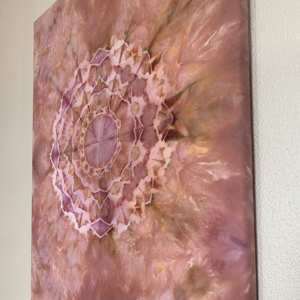 Tie dye Canvas | Ice Dye Tapestry | Lotus Flower | Boho Decor | Boho Wall Art | Bright Wall Art | Fun Home Decor |  20" x 16"