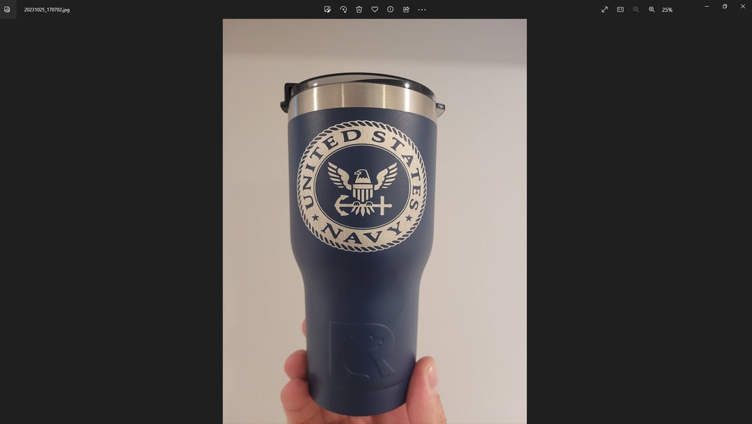 20oz Navy Drink On A Boat Tumbler
