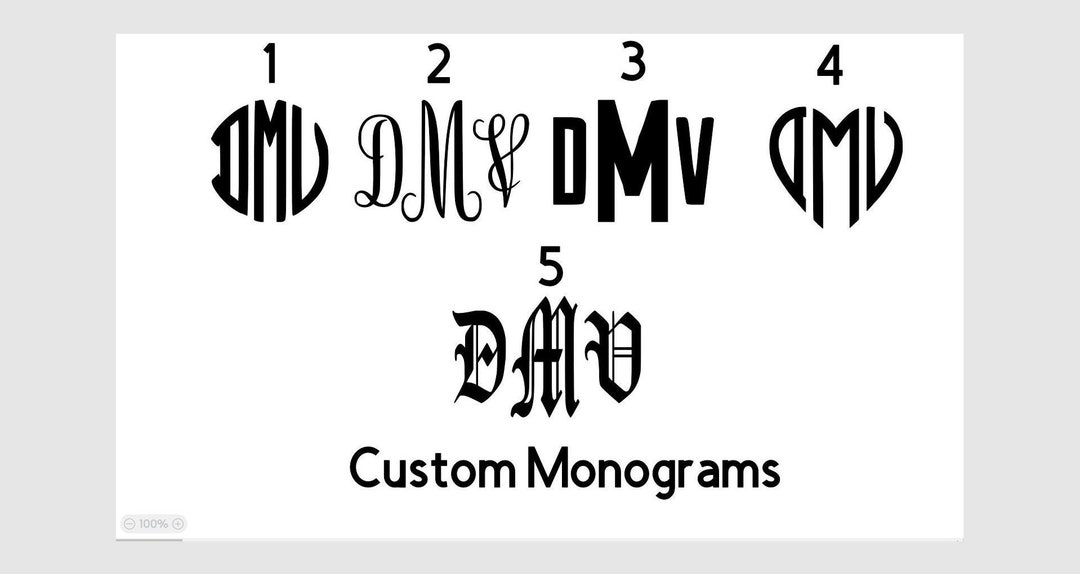 Custom Monogram Vinyl Decal 3