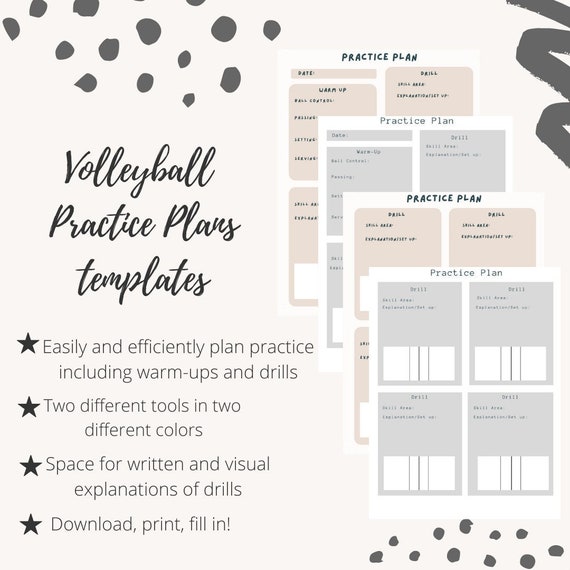 Volleyball Practice Plan Templates Downloadable Etsy Volleyball Practice Plan Templates Downloadable Etsy