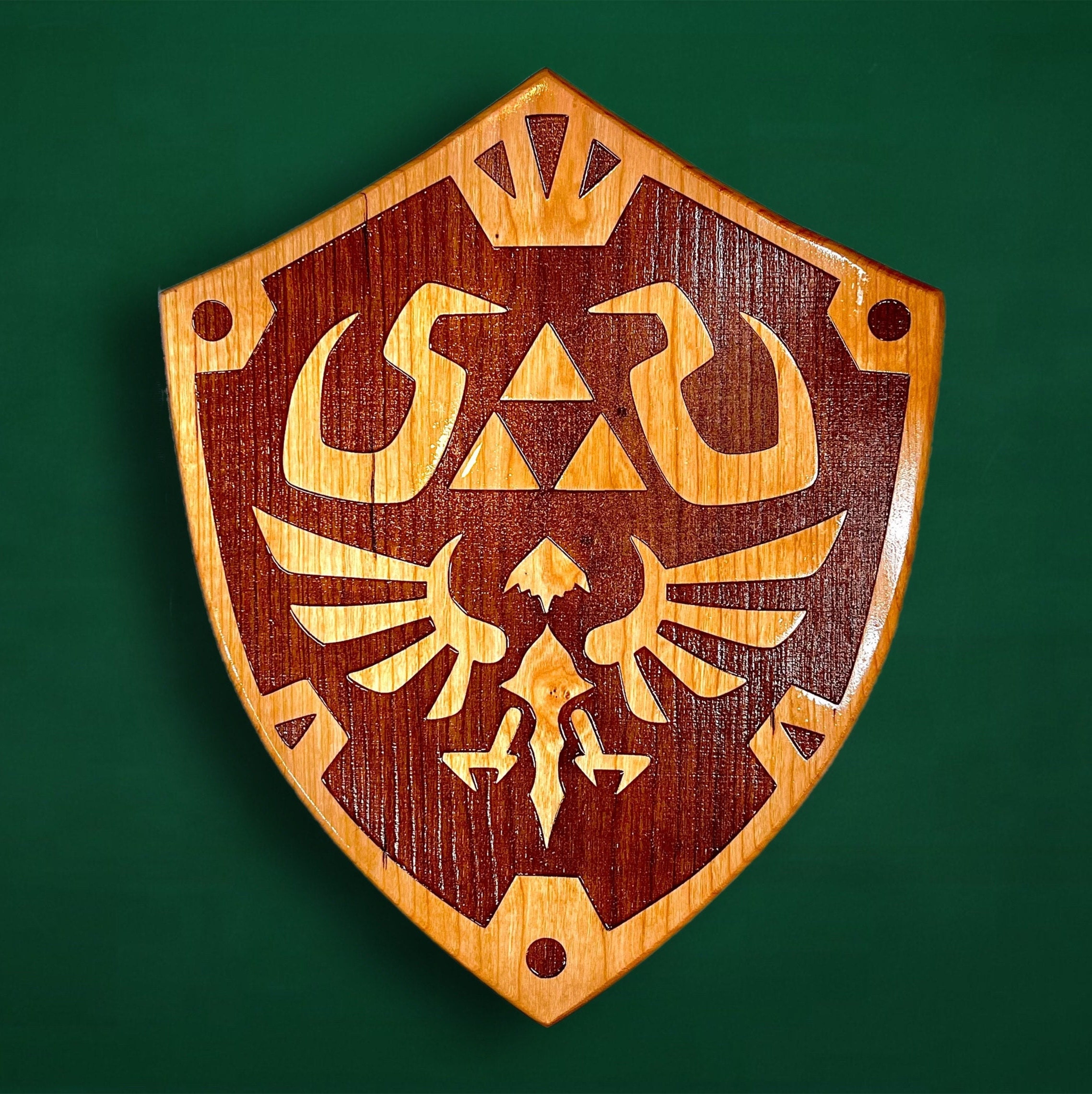 27 Blue Hylian Shield with wall hanger and sheath from The Legend of – HS  Blades Enterprise