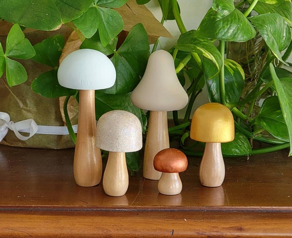 Fly Agaric Set Hand Painted Wooden Mushrooms Custom Mushroom -  in 2023