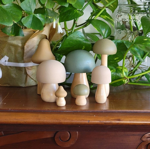 Wooden Mushroom - Plant Homewares & Lifestyle