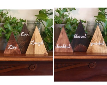 Word Art Natural Set Trees Mountains; , live laugh love, grateful thankful blessed, Woodland Decor forest Decor, holiday decor, party decor