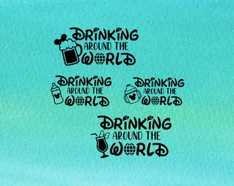 drinking around the world svg, drinking around the world png, epcot svg, epcot png