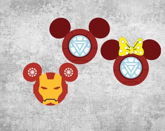iron man svg, iron man png, avenger svg, avngers png, mouse head svg, character inspired mouse head svg