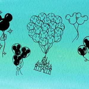 mouse shaped balloons svg, magic kingdom castle svg, cinderella castle svg, mouse inspried balloons svg
