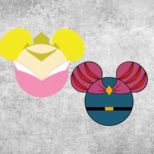 bella addormentata in arte svg, la bella addormentata nel bosco png, aurora svg, aurora png, prince phillip svg, mous einspired character head