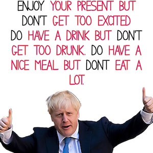 Cartão de dia dos namorados Boris Johnson, presente engraçado do dia dos namorados no Reino Unido