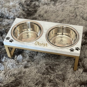 Personalized dog 2024 bowls with stand