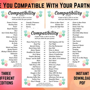 Are You Compatible With Your Partner | This or That | Compatibility | Couples Game | Date Night Game | Perfect Match Couple Game | True Love