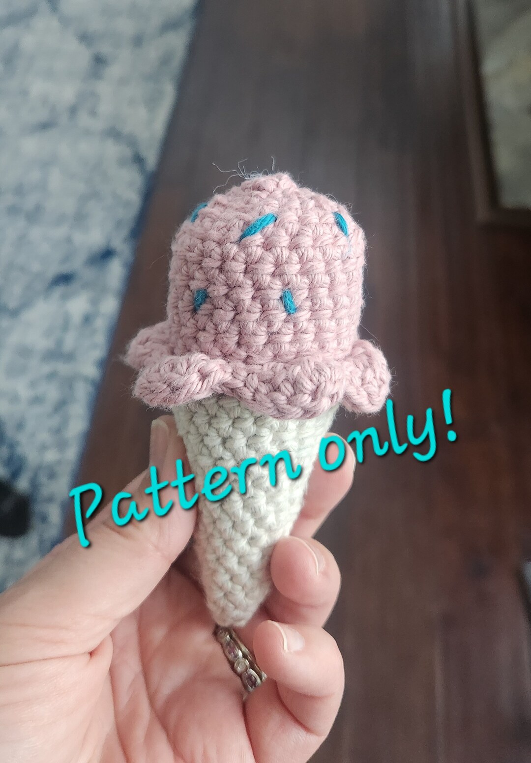 Mini Ice Cream Cone Amigurumi Instant Digital Download Crochet Etsy