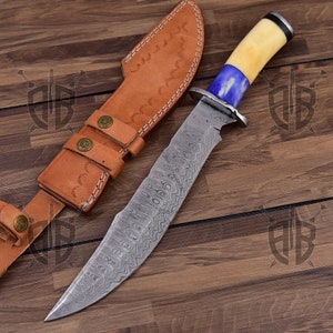 Damascus Steel Custom Handmade knife, Gift for Him