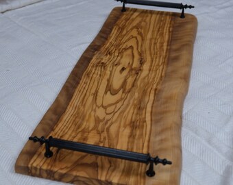 Olive Wooden Tray / Cutting / Cheese Board / Tray Wood / Wooden Handmade Serving Tray / Board Custom Live Edge Tray / Slab Tea Coffee Tray