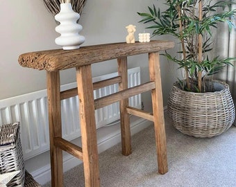 Reclaimed Large Coffee Table / Unique Farmhouse Table / Reclaimed Live Edge Wood / Handmade Home Furniture / Side Table / Wood Coffee Table