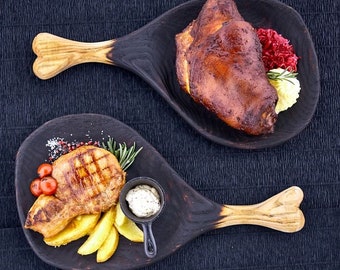 Chicken Leg Appearance Presentation Board / Chrismast Gift / Cutting / Cheese Board / Wooden Serving Tray/ Board Custom Live Edge / Tray