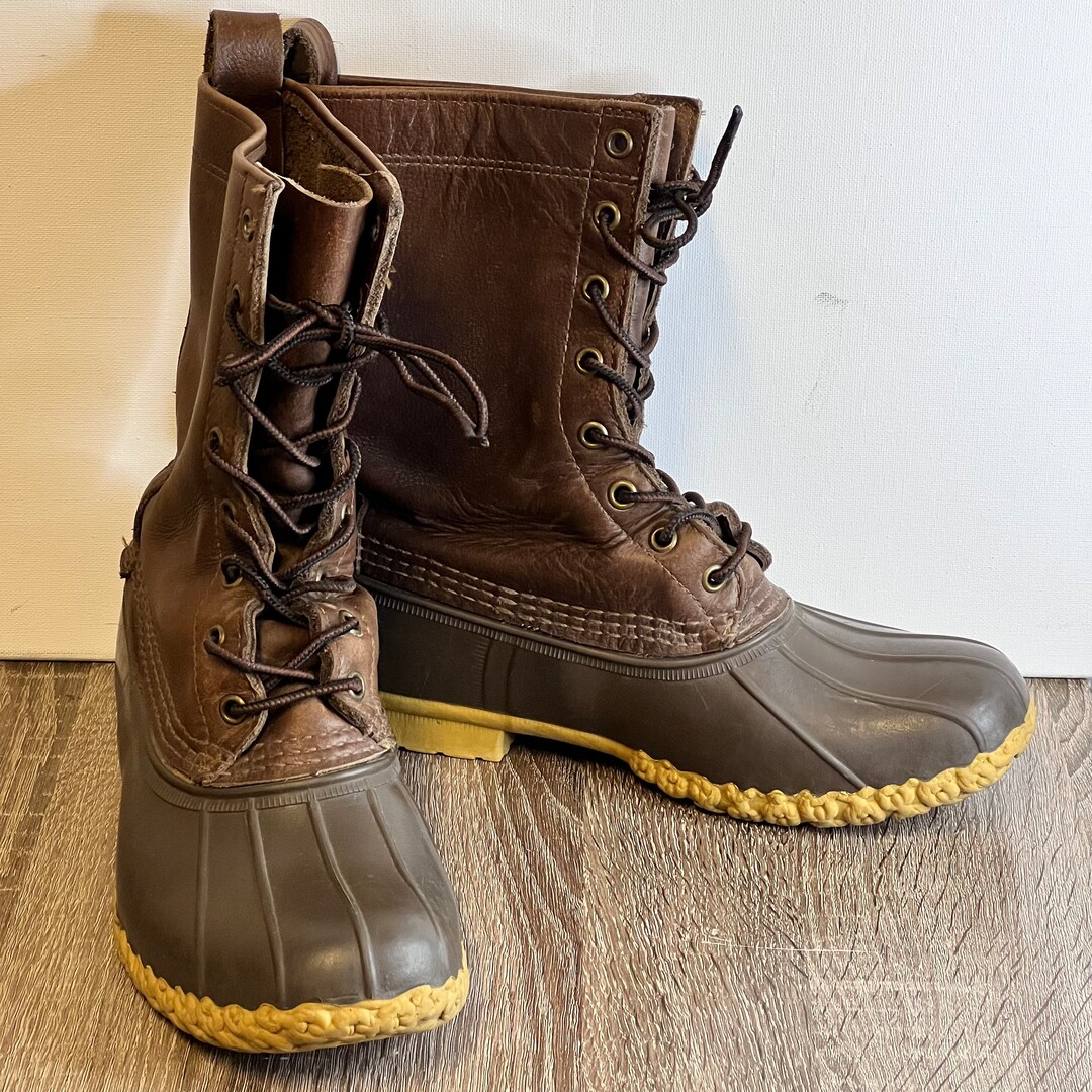 Vtg LL Bean Maine Hunting Shoe Tall Sz 8 M Duck Boots 8 Eye 9 Etsy