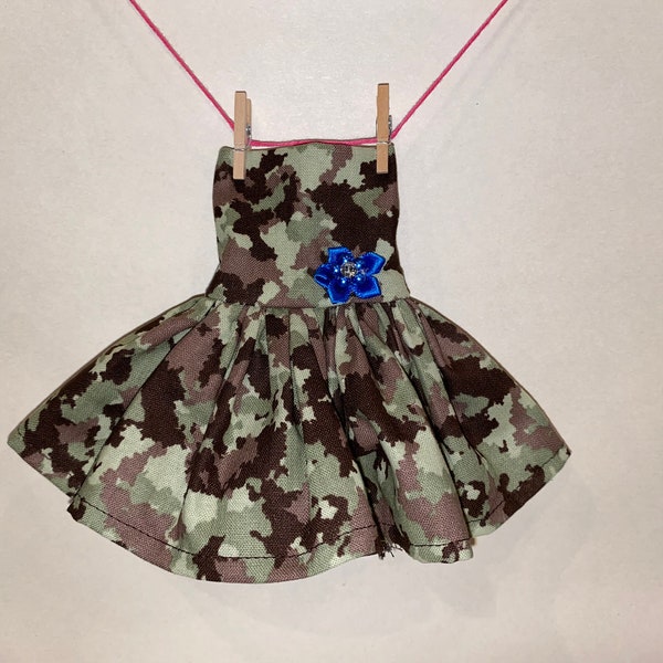 Handmade Elf doll Camo USA dress, Welcome Home Hero dress