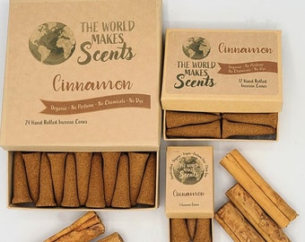 Cinnamon Incense Cones | Plants Only | No Perfume | Handmade | No dyes | Nothing Synthetic | Organic |