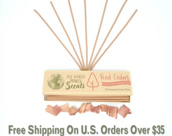 Red Cedar Organic Incense Sticks | Handmade | NO Fragrance Oils | NO Dyes | NO Perfume | Natural Plant Material |