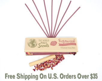 RoseWood Organic Incense Sticks | Handmade | Zero Synthetics | Whole Plant |