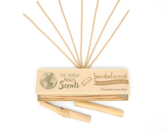 Sandalwood Incense Sticks | Plants Only | No Perfume | Handmade | No dyes | Nothing Synthetic | Organic |