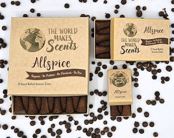 Allspice Incense Cones | Plants Only | No Perfume | Handmade | No dyes | Nothing Synthetic | Organic |