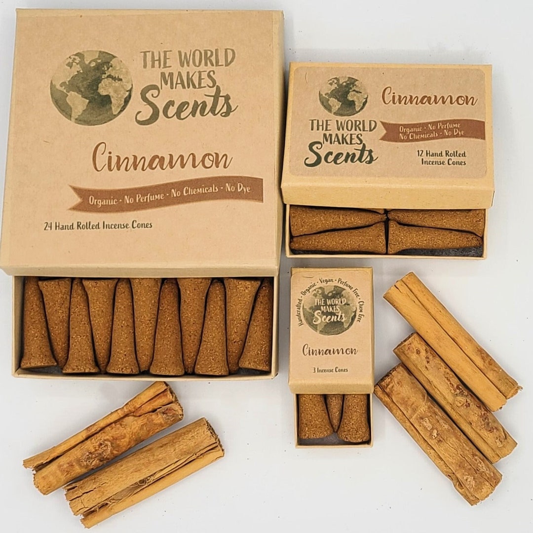 Cinnamon Incense Cones Handmade NO Perfume NO Fragrance Oils NO Dyes No Synthetics Natural Plant