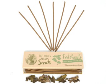 Patchouli Incense Sticks | Plants Only | No Perfume | Handmade | No dyes | Nothing Synthetic | Organic |