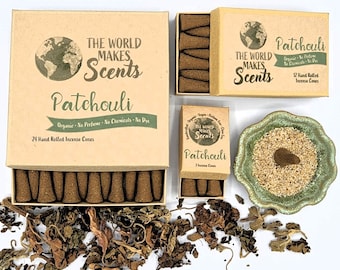 Patchouli Incense Cones | Plants Only | No Perfume | Handmade | No dyes | Nothing Synthetic | Organic |
