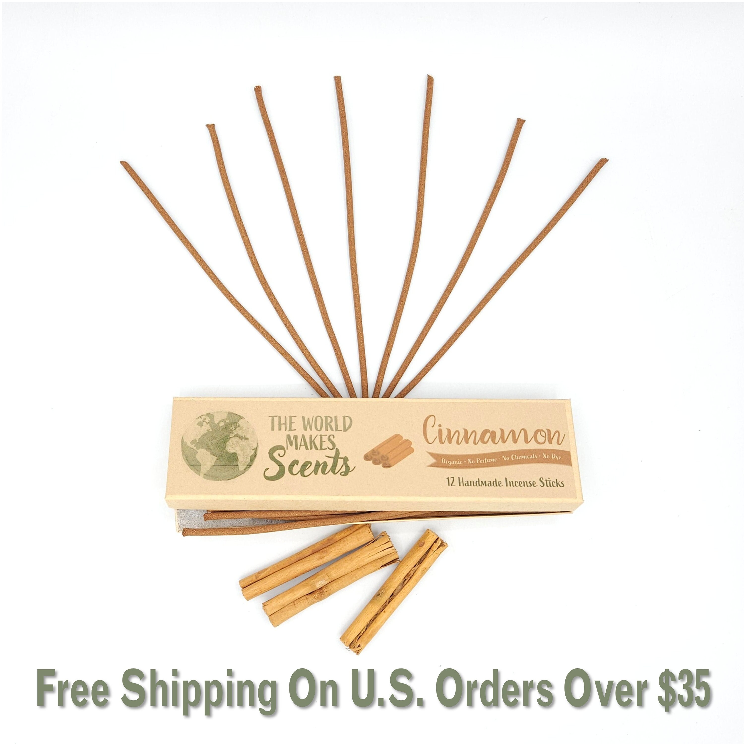 Cinnamon Incense Sticks  | Handmade | Zero Synthetics | Whole Plant |