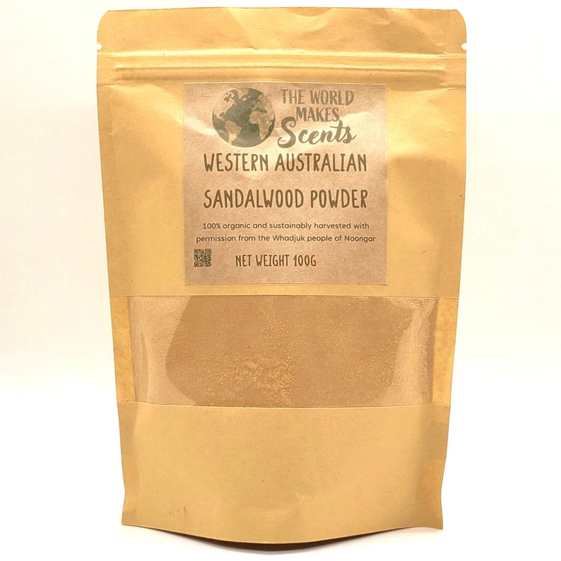 Pure Sandalwood Powder Santalum Spicatum Sustainably Harvested From Western Australia and Imported to the USA 100 Grams (3.5oz)