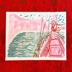 Sailboat in the Outer Hebrides Silkscreen Print