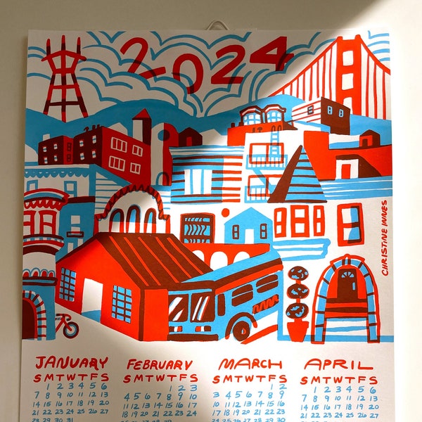 San Francisco 2024 Silkscreen Printed Calendar