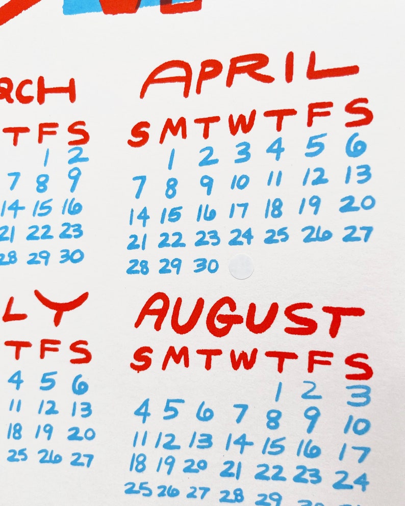 San Francisco 2024 Silkscreen Printed Calendar Etsy
