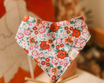 Floral Dog Bandana |Dog Bandana | Flower Dog Bandana |  Dog Bandana | Dog scarf |Dog Bandana Snap On | cotton snap on